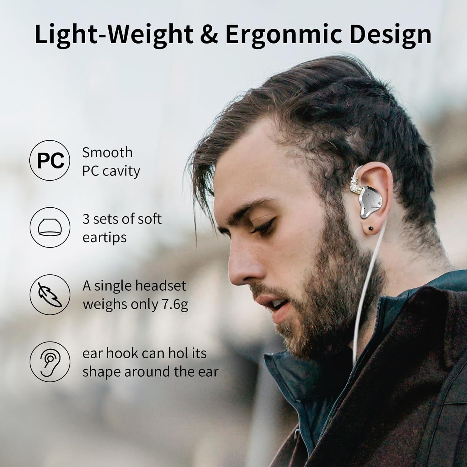 KZ ZS10 Pro in Ear Monitor Headphone, KZ Hifi Earbuds Headphone with 4 Balanced Armatures and 1 Dynamic Drivers for Drummer Musician (Blue with Mic)