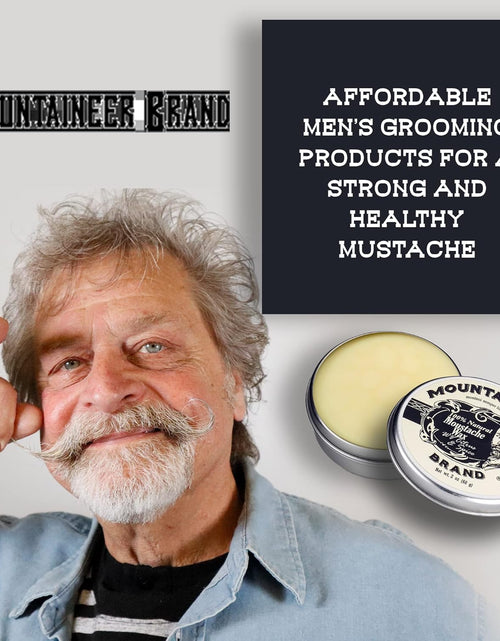 Load image into Gallery viewer, Mustache Wax for Men 100% Natural Beeswax/Plant Based Oils | Grooming Beard Moustache Wax Tin | Long-Lasting Hold | Smooth, Condition, Styling Balm | Citrus &amp; Spice 2Oz
