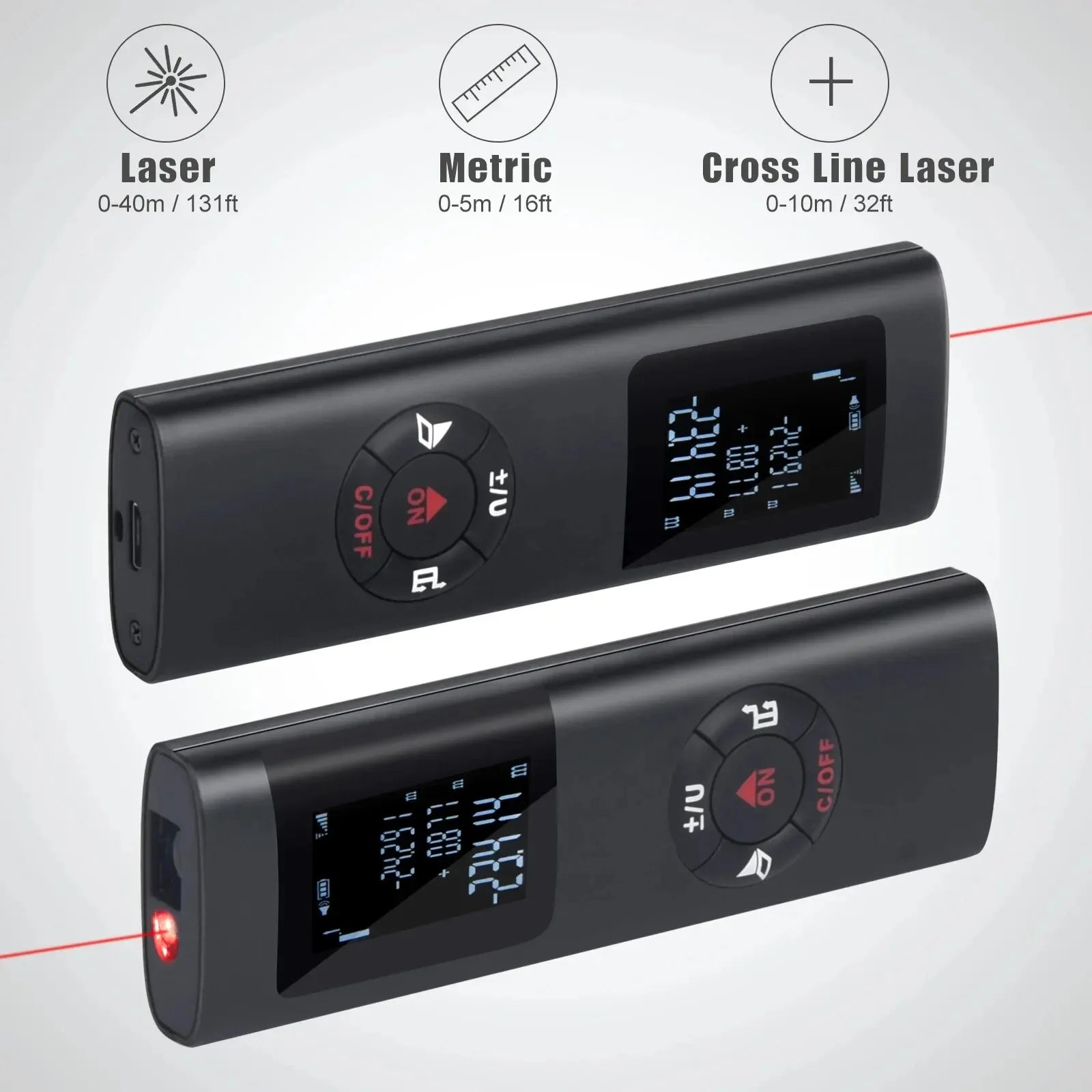 Smartmeasure 40M/60M Mini Laser Distance Meter – USB Rechargeable Handheld Rangefinder for Accurate Measurements