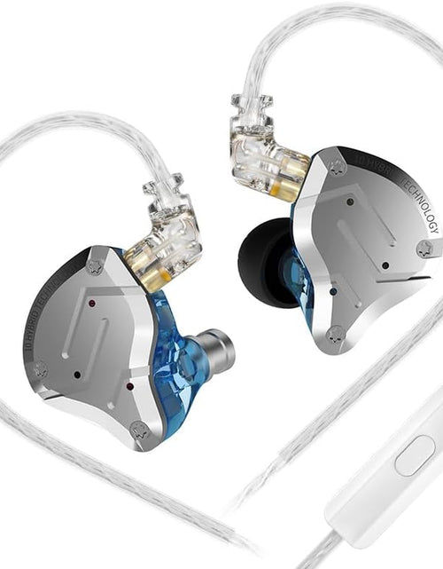 Load image into Gallery viewer, KZ ZS10 Pro in Ear Monitor Headphone, KZ Hifi Earbuds Headphone with 4 Balanced Armatures and 1 Dynamic Drivers for Drummer Musician (Blue with Mic)
